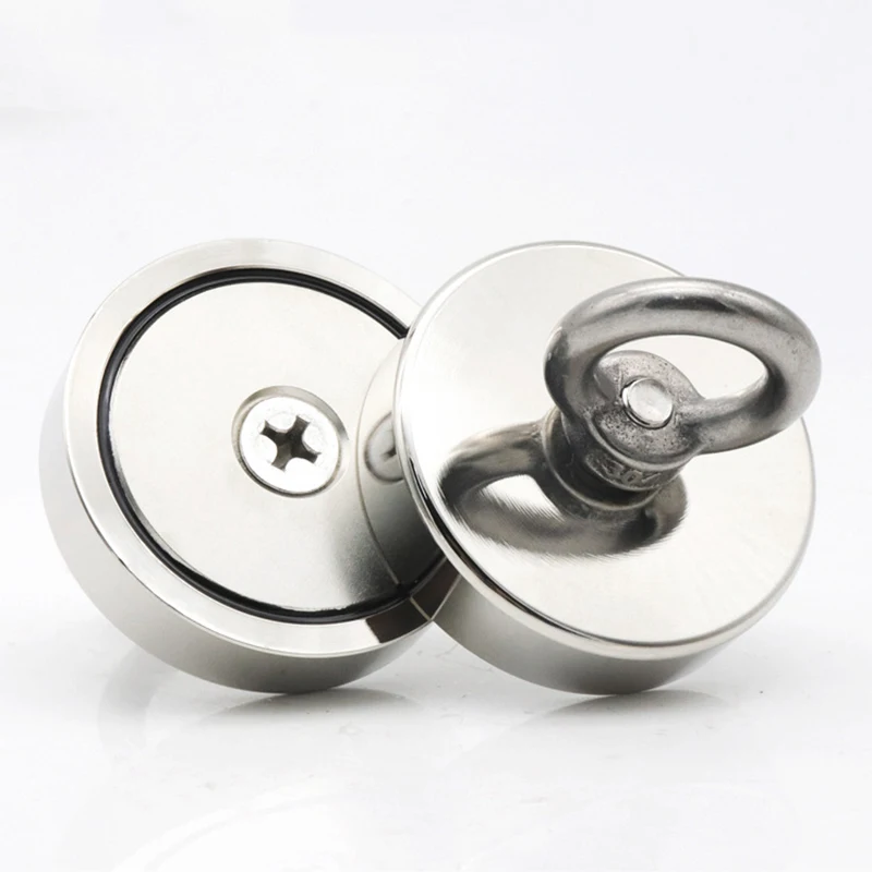 

Strong Neodymium Magnet Salvage Magnet Deep Sea Fishing Magnets Holder Pulling Mounting Pot with Ring Eyebolt