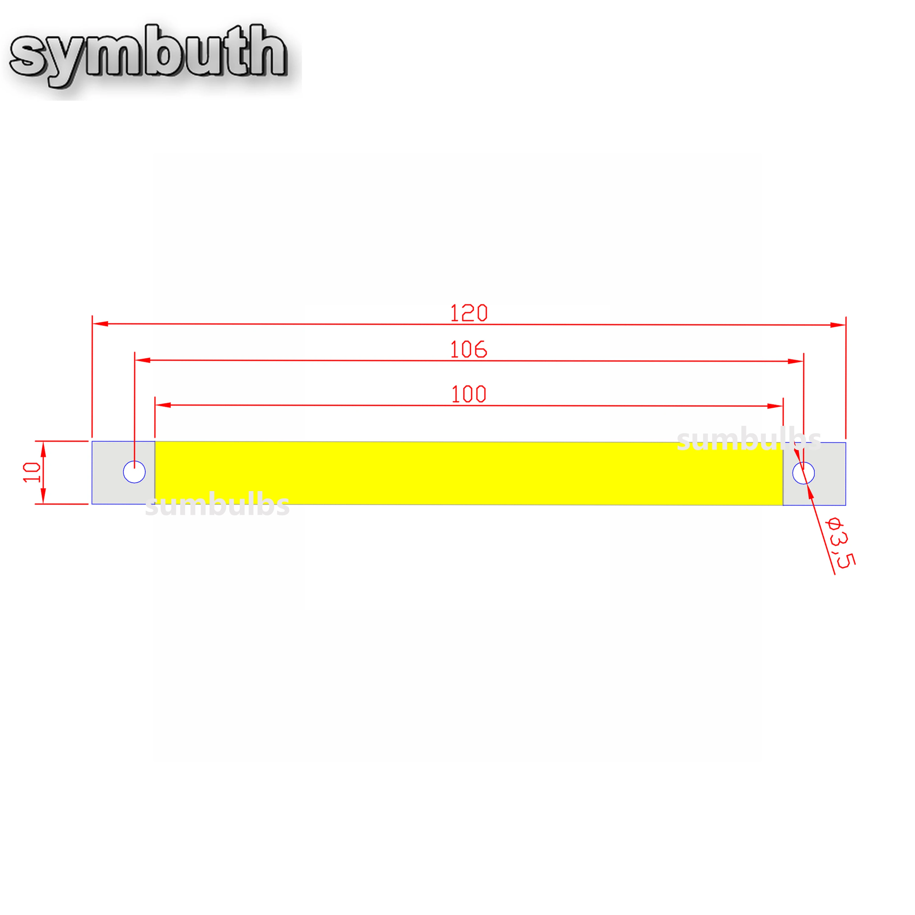 Imagem -06 - Chip Led Cob para Lâmpada Faça Você Mesmo Cob Light Source Strip Barra de Lâmpada de Iluminação Entrada dc 12v 10 w 120x10 mm 10 Pcs