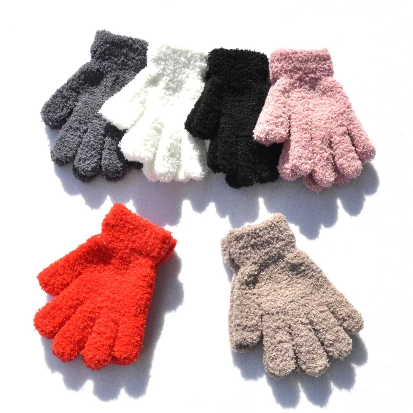 Wecute Autumn and Winter Warm Child Gloves for 5-11years Kids Fleece Thickened Soft Coral Fleece Gloves Outdoor Play Cycling