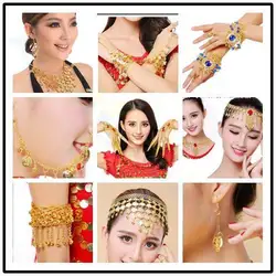 belly dance bracelet Egyptian dance costumes accessories Indian dance hand catenary belly dance jewelry earring necklace props