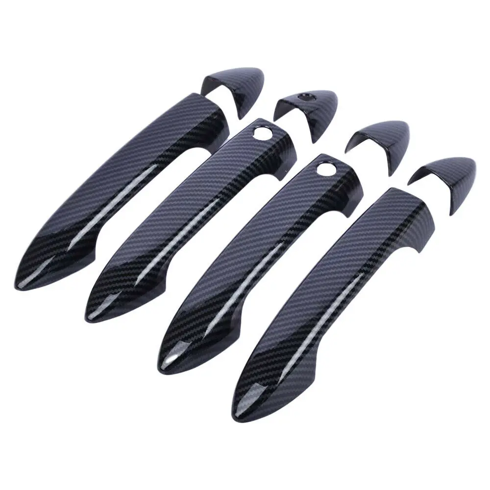 

4Pcs Brand New Side Door Handles Cover Trim Carbon Fiber Grain ABS Plastic Made Fit For Honda Accord 2013-2017 Key-less Holes