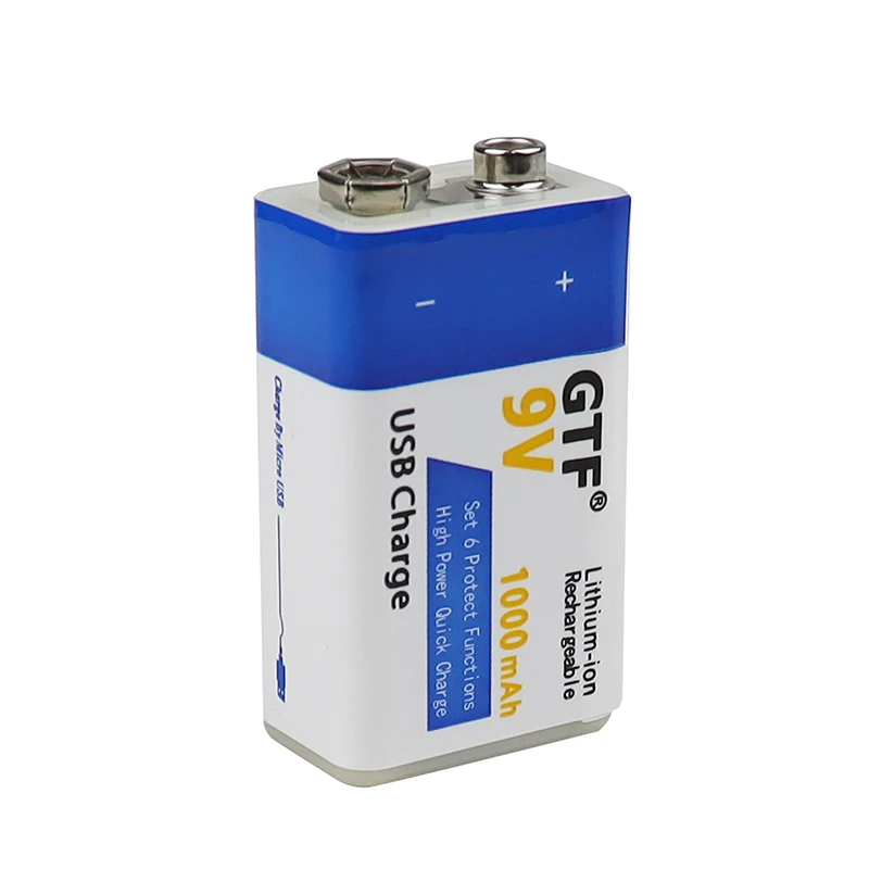 GTF جديد 9 فولت 1000 مللي أمبير USB تهمة بطارية ليثيوم أيون بطارية قابلة للشحن Type-C USB ل متعدد ميكروفون لعبة التحكم عن بعد KTV
