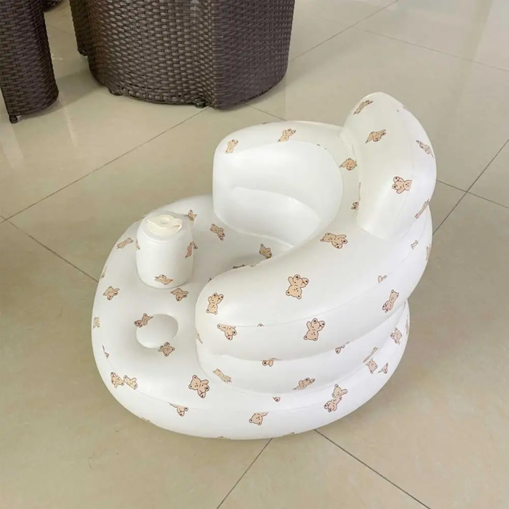 Kursi Sofa Bayi PVC Iatable Melindungi Tulang Belakang Bentuk Unik Multifungsi Kursi Mandi Bayi Belajar Kursi Makan Malam