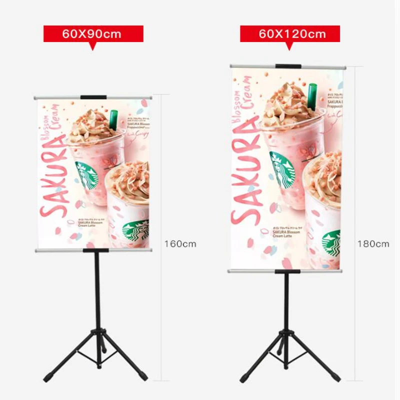 Free shipping/Custom Poster Board/Tripod Hanging Banner Display/Telescopic Tripod Banner Stand Display