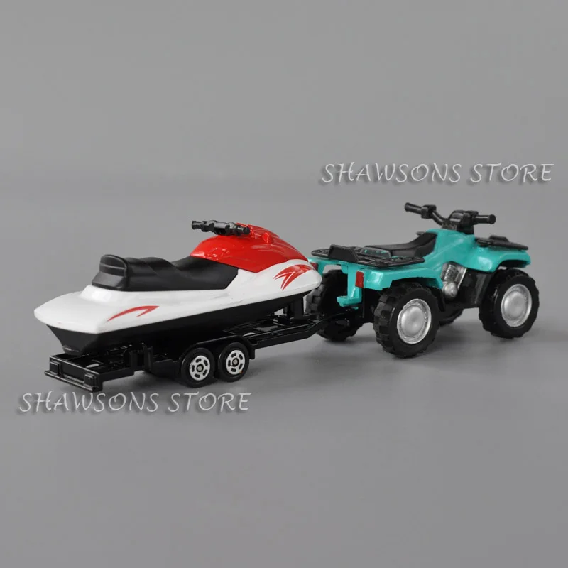 1:36 Diecast Metal Quad ATV With Jet-Ski Trailer Model Toys Miniature Replica