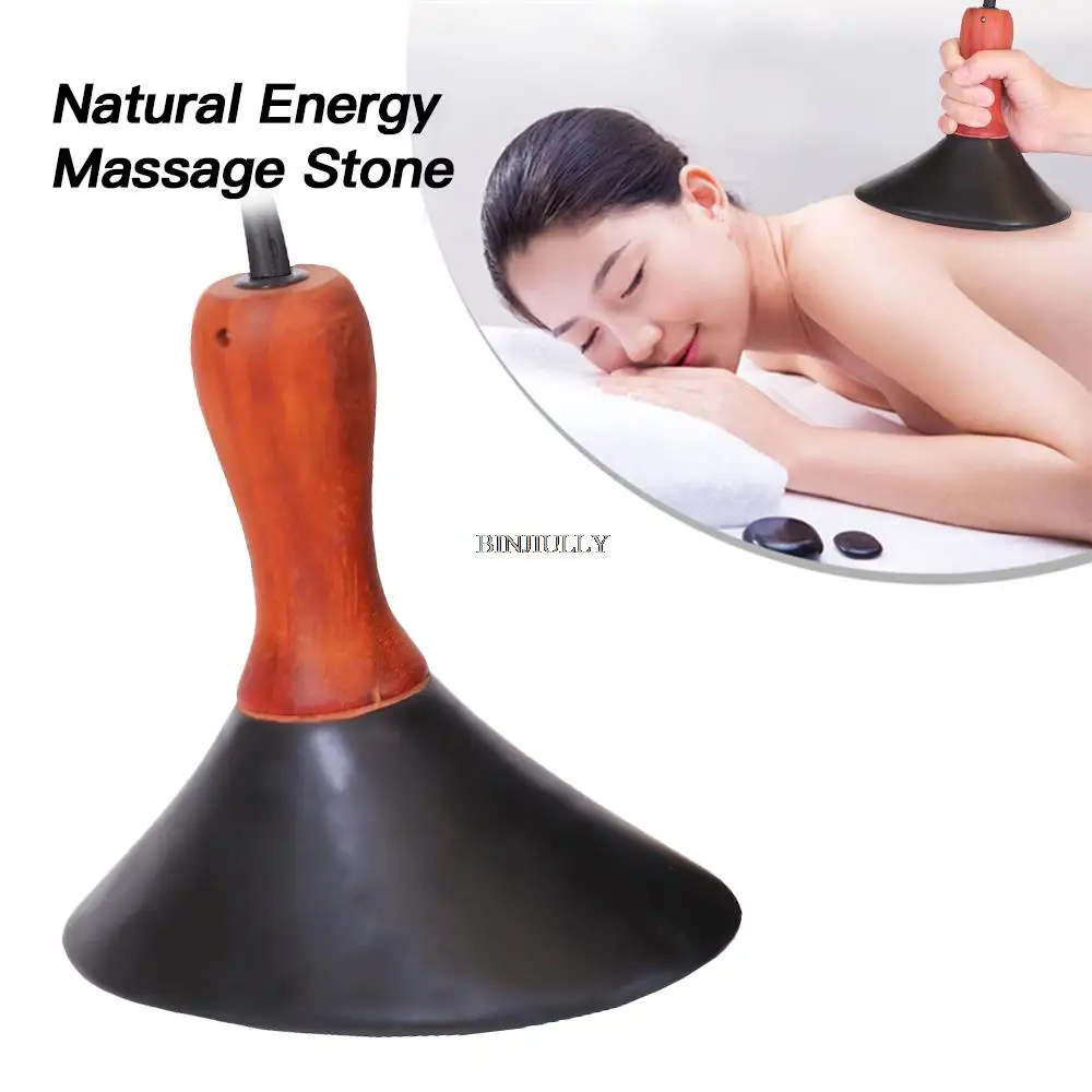 Hot Stones Gouache Scraper Electric Back Massager Spa Relax Relieve Stress Gua Sha Natural Energy Stone Moxibustion Instrument
