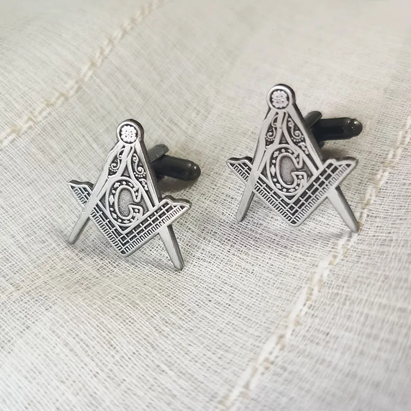 الماسونية 2 درجة الماسونية الحرة مربع والبوصلة G أزرار أكمام الماسونية الموضة الكفة زر كم الكفة لينك لودج #5