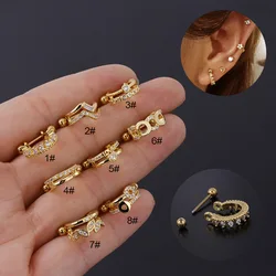 1PC 20G Ear Tragus Helix Cartilage Cz Gem Flower Earring Stud Labret Bar Ring Body Piercing Jewelry