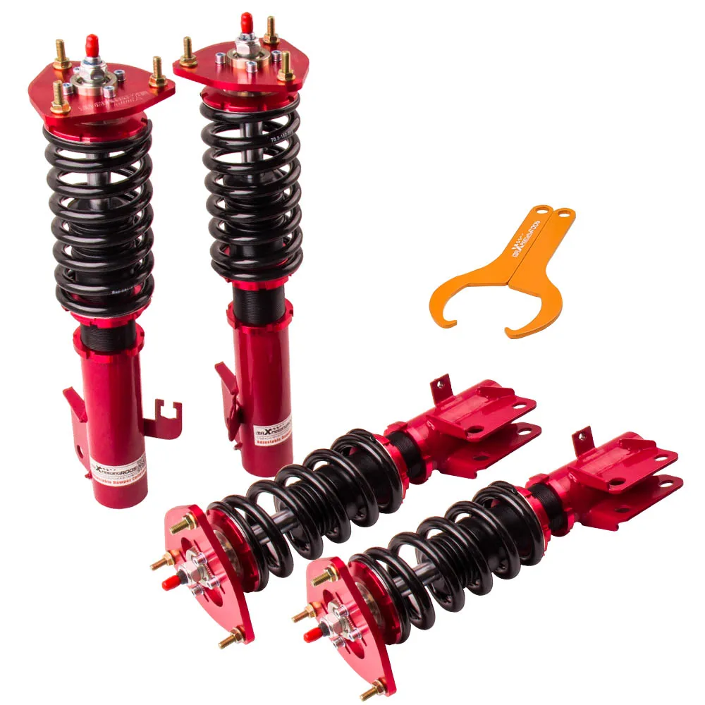 MAXPEEDINGRODS Coilover Shock Absorber for Subaru Impreza WRX GC8 93-01 24 way adjustable Height Suspensions Struts Coil Spring