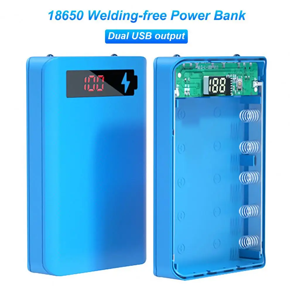 Anti-reverse Connection LED Digital Display 5x18650 Power Bank Case for Tablets