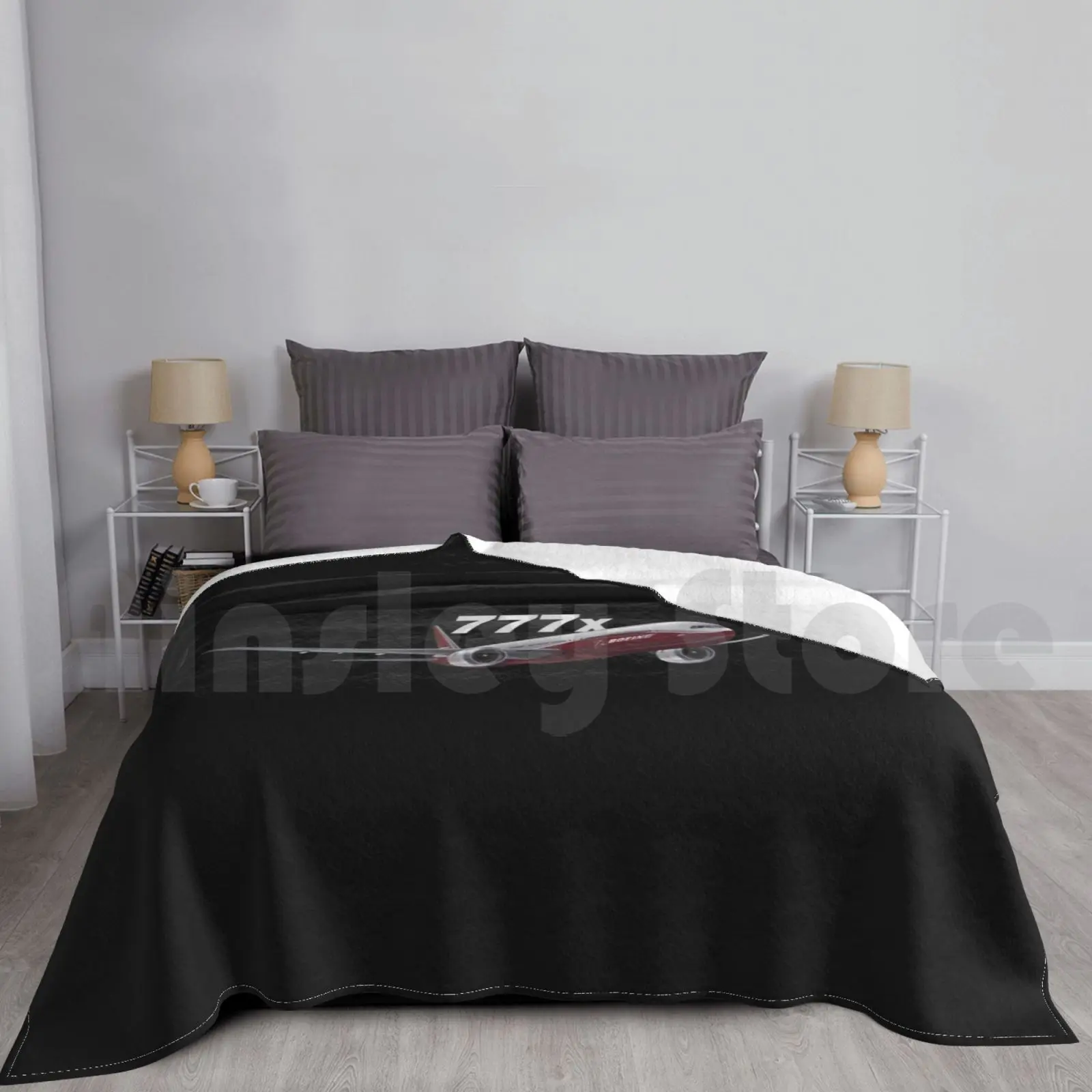 Boeing 777x Image Blanket Fashion Custom Boeing Air Transport Fly Flying Flight 777x Jet Aviation