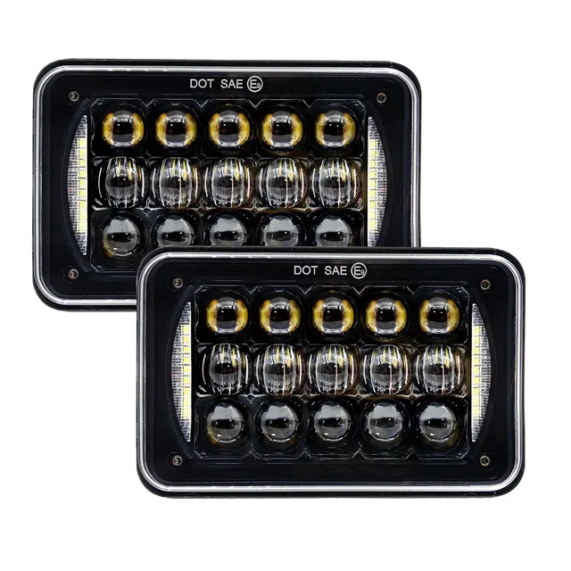 

2pcs 4X6 5" LED Headlights Car Accessries 48W Hi-Lo Beam Fog Lights Headlights For Jeep Wrangler YJ XJ ATV SUV