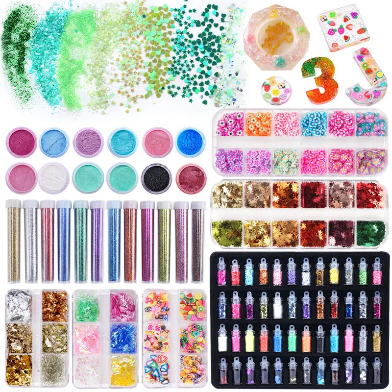 Sequins Resin Accessories Polymer Clay Flakes Filler Epoxy Resin Glitter Powder Nail Filling Material For Jewelry Making DIY