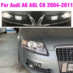 Car Headlight Cover Lens Glass Shell Front Headlamp Transparent Lampshade Auto Light Lamp For Audi A6 C6 2004-2011
