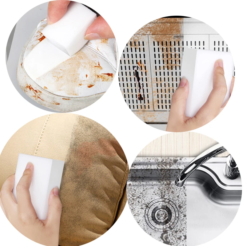 100 Pcs/lot Melamine Sponge Magic Sponge Eraser Cleaner Cleaning Sponge for Kitchen Bathroom Cleaning Tools 100*60*20mm