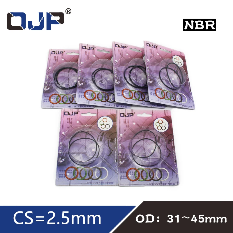 O-ring Waterproof NBR seal O ring Boxed nitrile rubber  Gask thickness CS 2.5mm OD 31/32/33/34/35/36/37/38/40/42/44/45mm