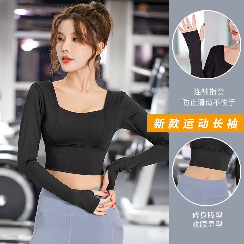 Two Piece Set Women Yoga Long Sleeve Women's High Elastic Sports Women's Spring Autumn Conjuntos De Mujer Ensemble Femme