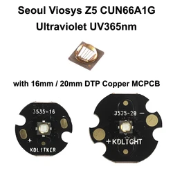 5W Seoul Viosys UV 365nm Z5 Series CUN66A1G Ultraviolet UV LED Emitter With KDLITKER DTP Copper MCPCB - 1 pc