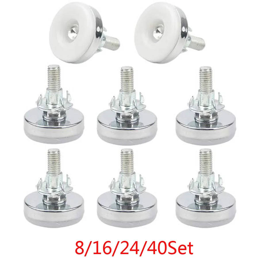 

8/16/40/80Set M8 33mm Furniture Levelers Table Leveling Foot Adjustable w/T-Nuts (8 PCS Furniture Leg Screws & 8 PCS T-Nuts)