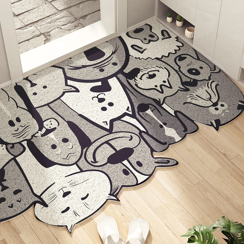 Nordic Cute Print Doormat Non-Slip Living Room Mat Bath Mat Kitchen Mat PVC Cuttable Custom Indoor Home Entrance Doormat Custom