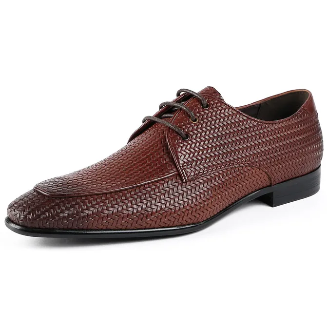 

Woven Design Pointed Toe Mens Business Shoes Genuine Leather Dress Shoes Male Formal Wedding Shoes