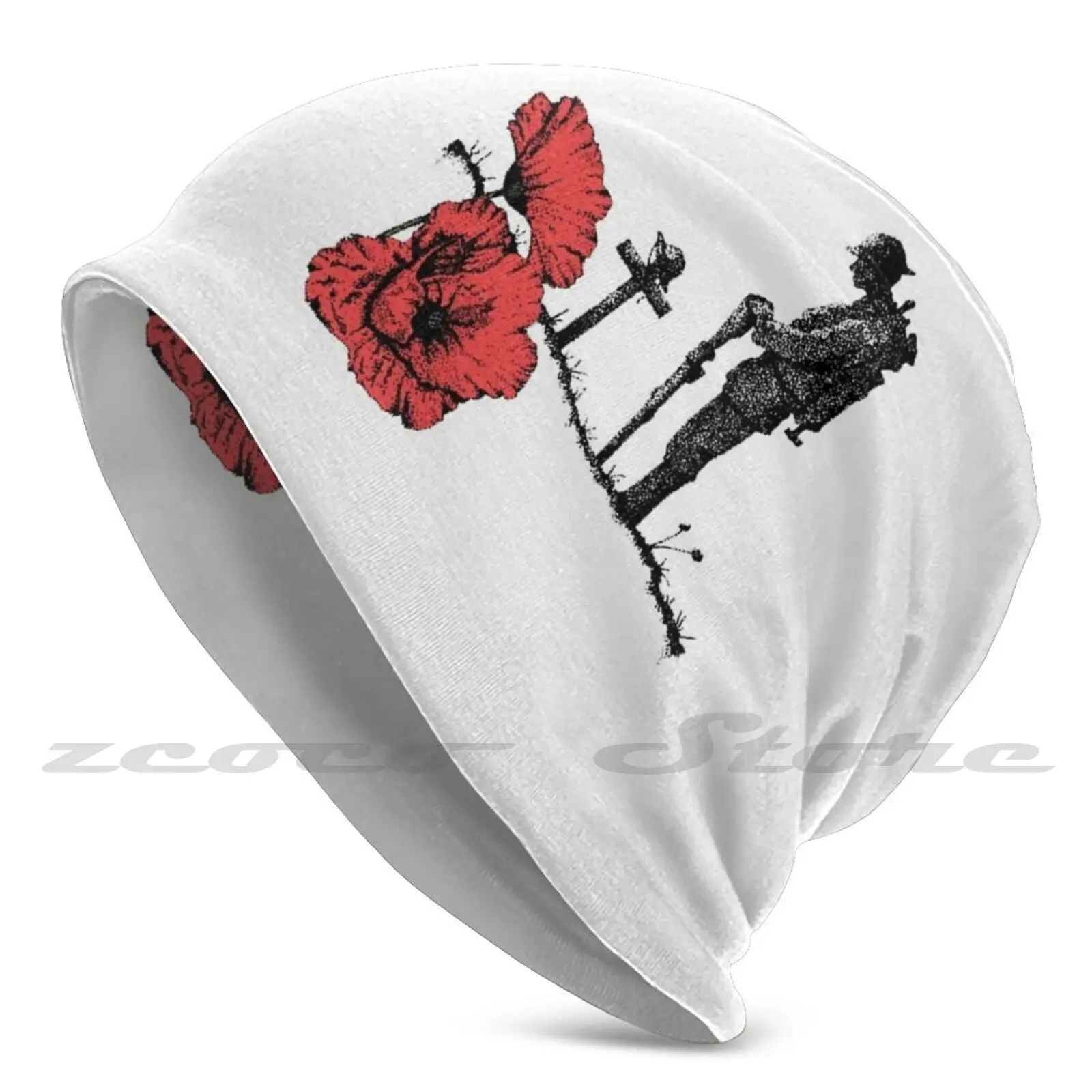 Lest We Forget-Poppy Day Knit Hat Hedging Cap Soft Elasticity Outdoor Sports Leisure Lest We Forget Poppy Day Anzac Day