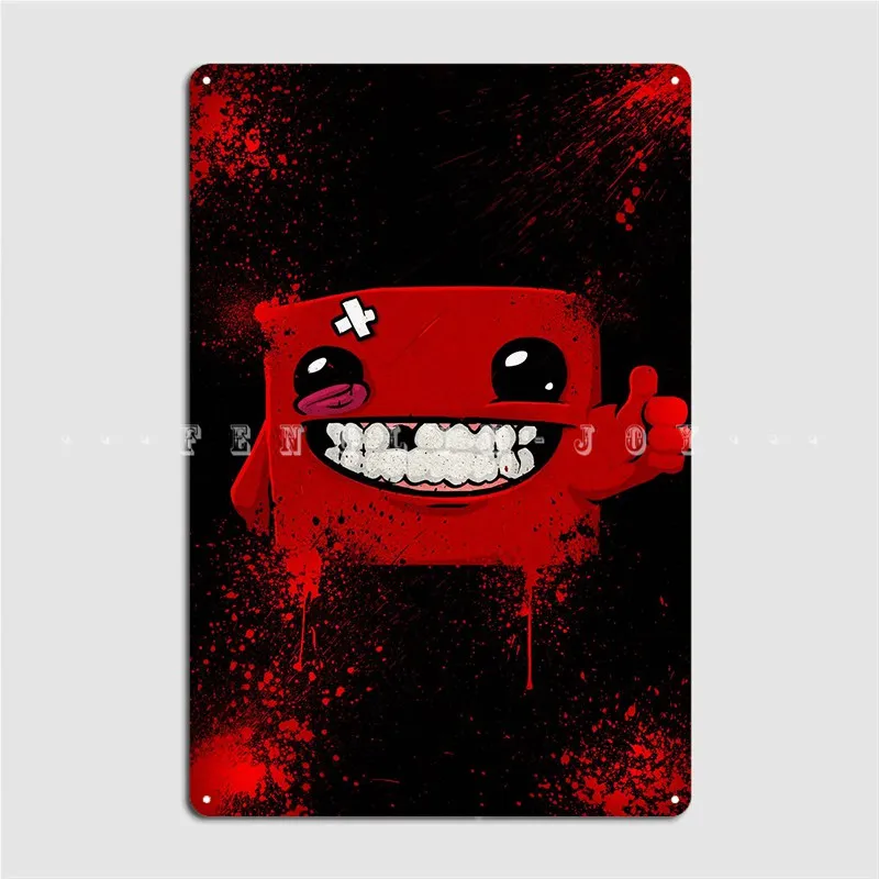 Super Meat Boy Metal Sign pub Club Bar Wall Plaque Custom Tin sign Poster