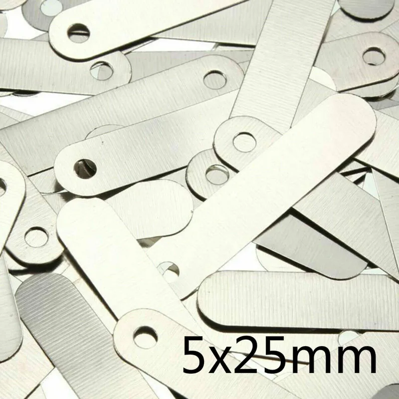 Imagem -03 - Guia Condutora da Solda 100 Pcs2.5x0.5cm Niquelado Faça Você Mesmo Guia da Solda para a Pilha Recarregável Sub c 14500 18650 da Bateria