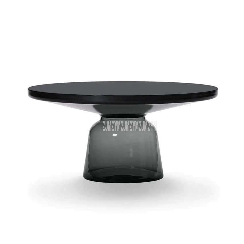 75cm Nordic Luxury Glass Tea Table Creativity Translucent Glass Bottle Leg Design Living Room Modern Round Tea Coffee Table L