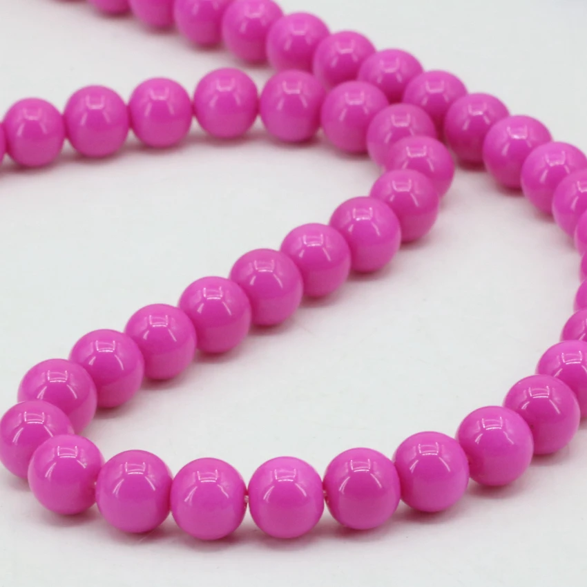 Wholesale Candy Colors Glass Synthetic Shell Pearl Glass 3-14mm Loose Beads Diy Jewelry Spacers Findings Girls'Gifts 16inch