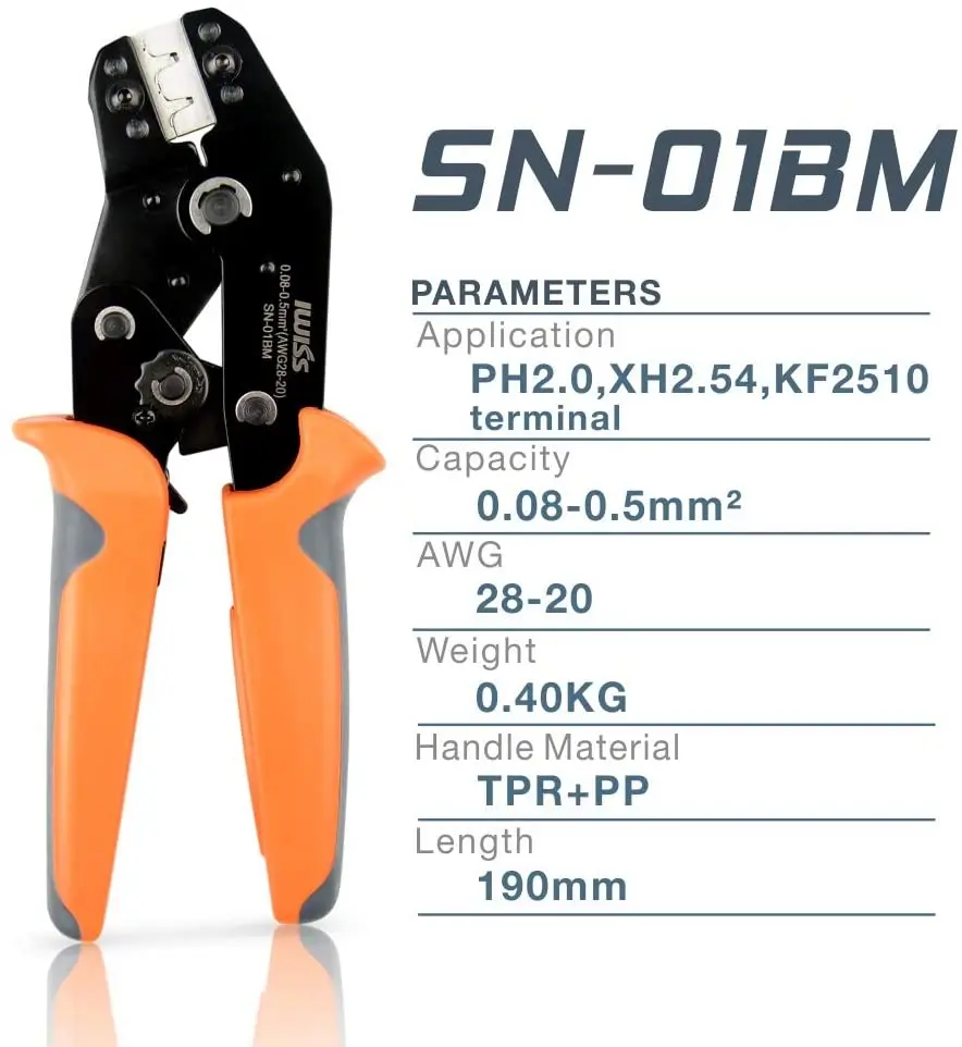 IWISS-Mini Hand Crimping Tool, Dupont Jst Crimper Alicadores, Ferramentas de braçadeira elétrica, SN-28B, 48B, 58B, 01BM, 03BT, 2546B, 2549, SN-05B, SN-02C