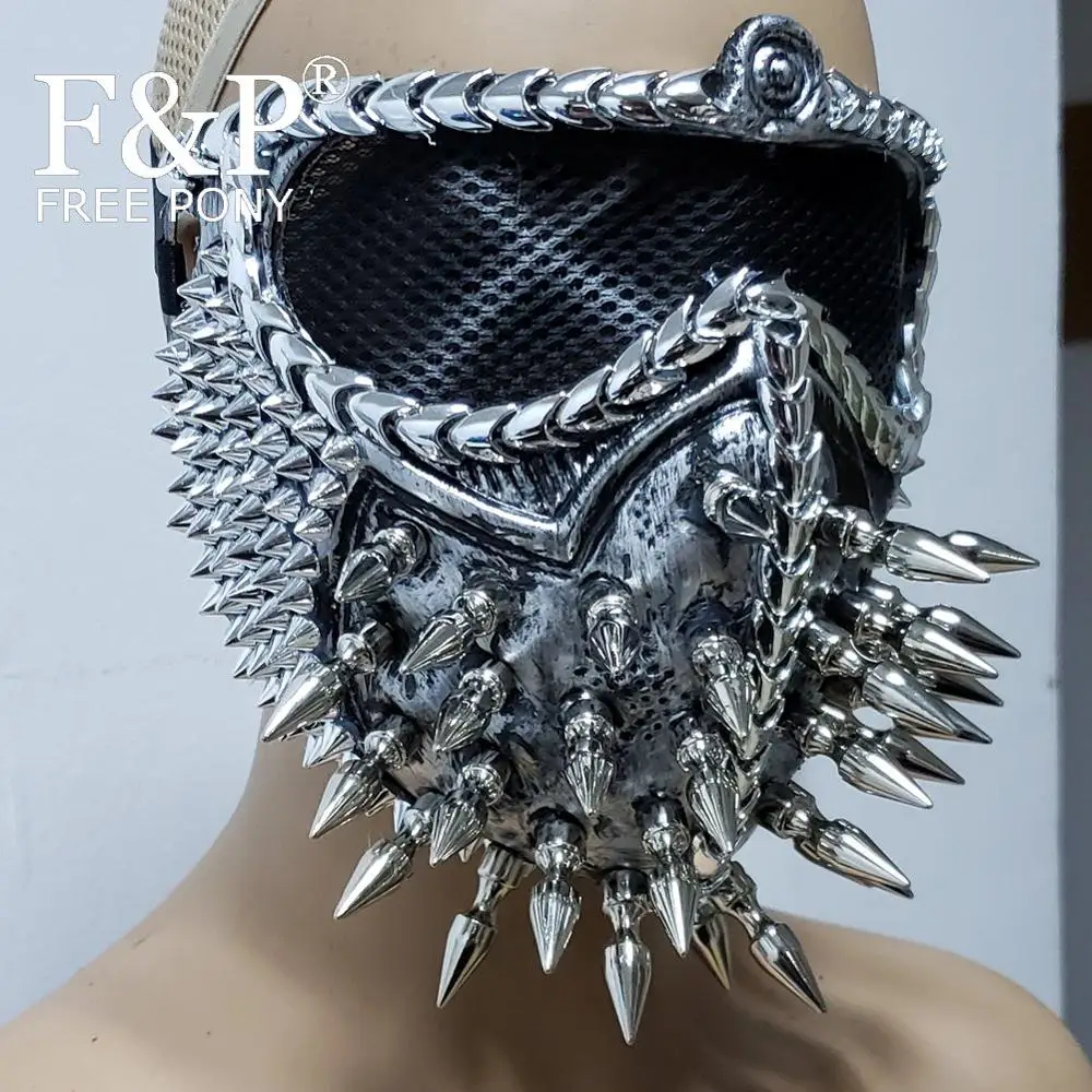 Burning Man Festival Spike Steampunk Mask Carnival Costume Gogo Dancer Halloween Accessories