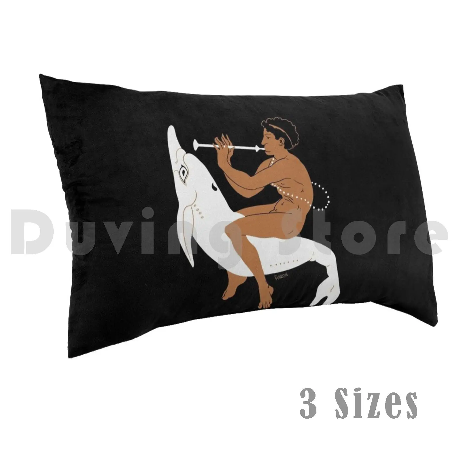 Funda de almohada Etruscan Youth Riding Dolphin impresa 50x75 Etruscan Etruria historia antigua clásicos de ánfora