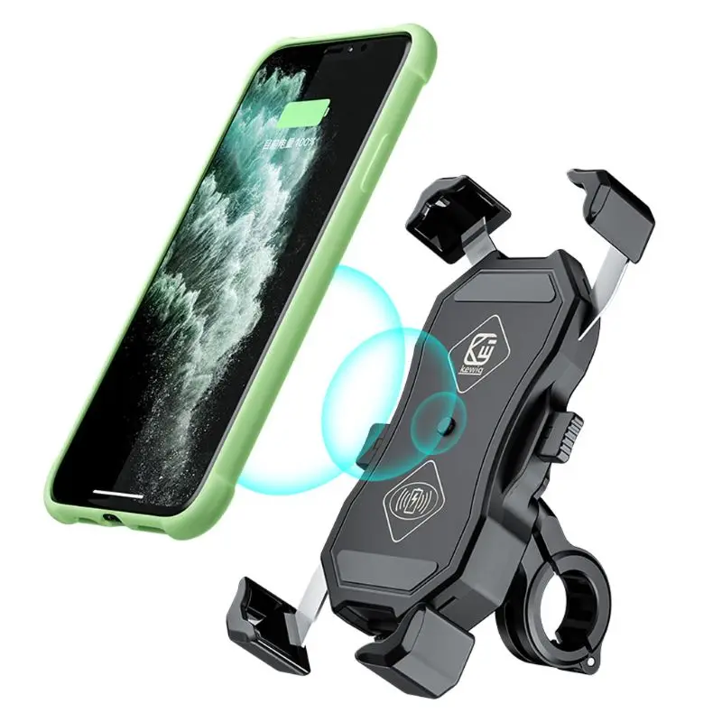 12V Motorcycle QC3.0 USB Wireless Mount Holder Stand for Cellphone G6DC