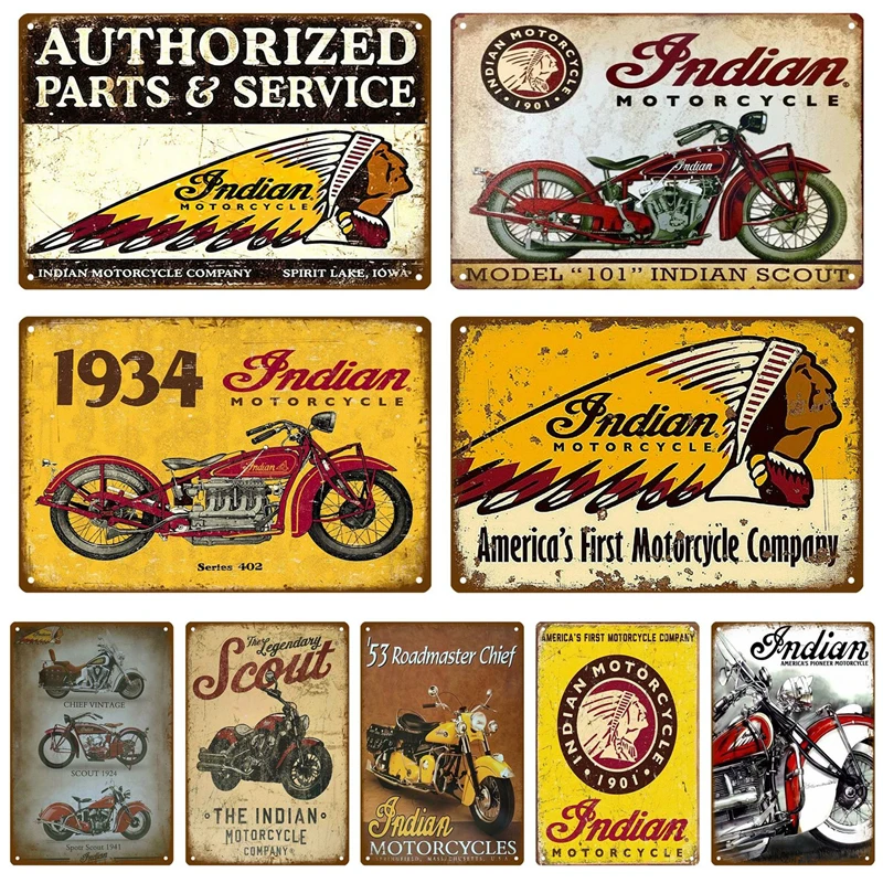 Índia moto para a garagem placa de metal sinal de parede do vintage cartaz do vintage retro quarto casa industrial pendurado decoração arte estanho sinal