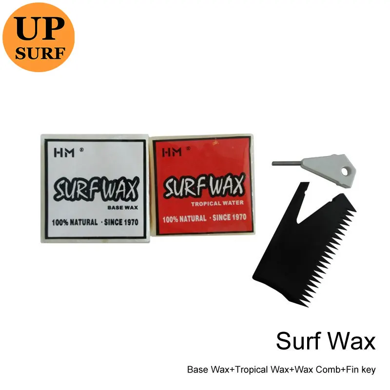 Surfboard Base Wax+Tropical/cool/cold/warm wax Water Wax and surf wax comb with fin key natural surf wax