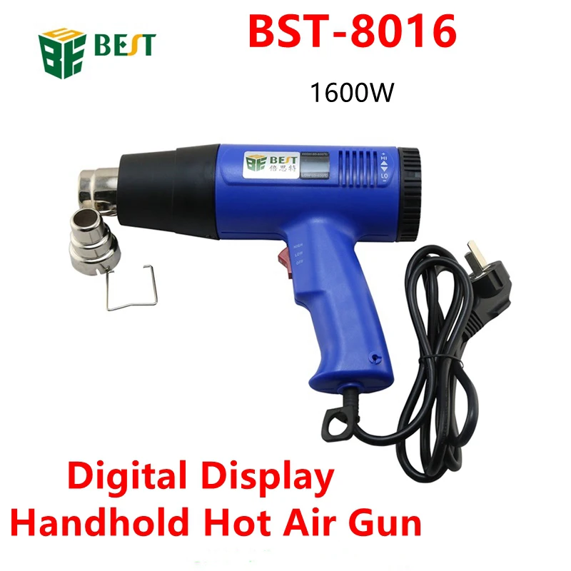 BST-8016 1600W Heat Gun Professional LCD Digital Display Electronic Hot Air Gun Kit 110/220V For Rework Repair Soldering Tools