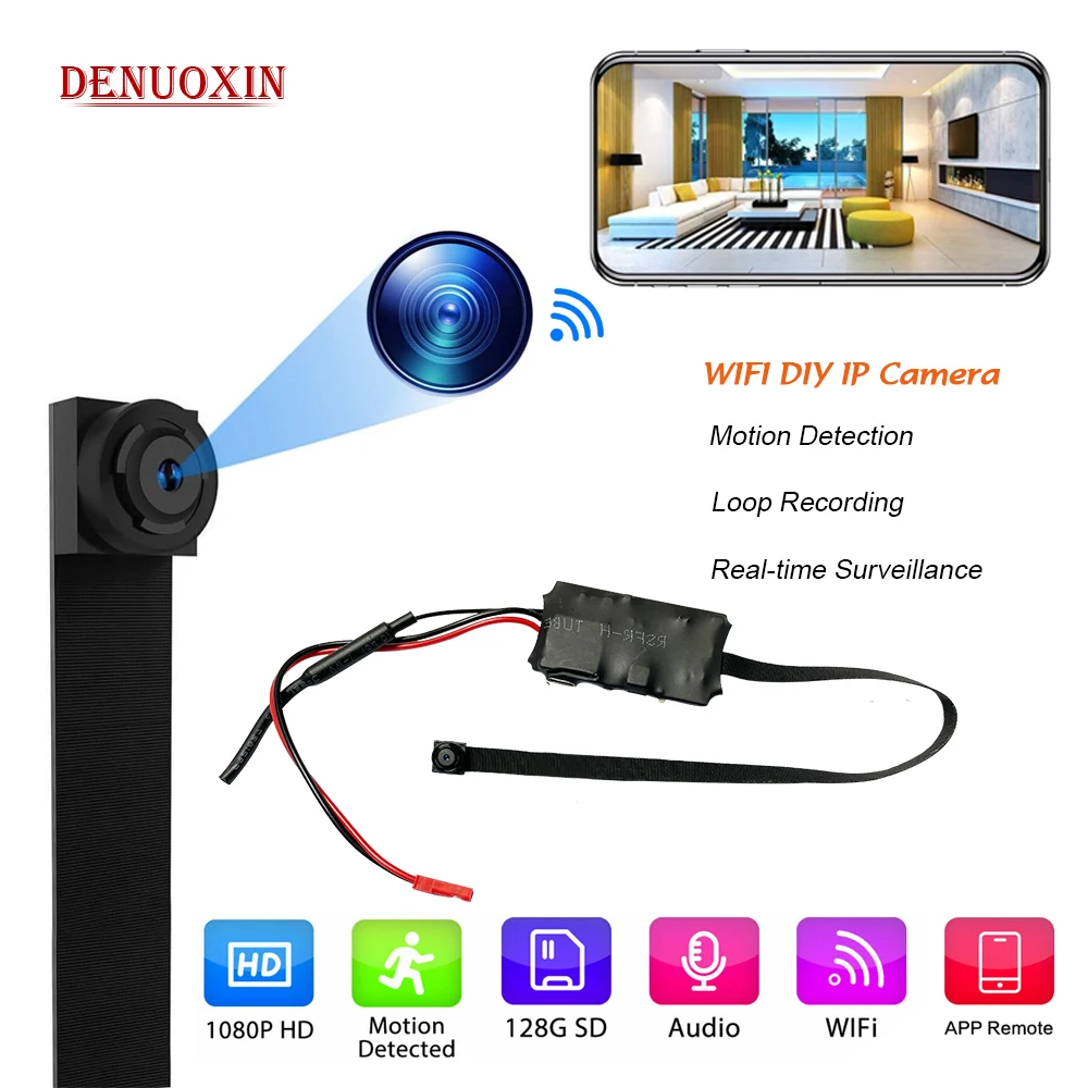 1080P DIY Portable Wifi Ip Mini Camera CCTV Micro Camcorder P2P Wireless Webcam Video Recorder Home Security Nanny Camera Remote