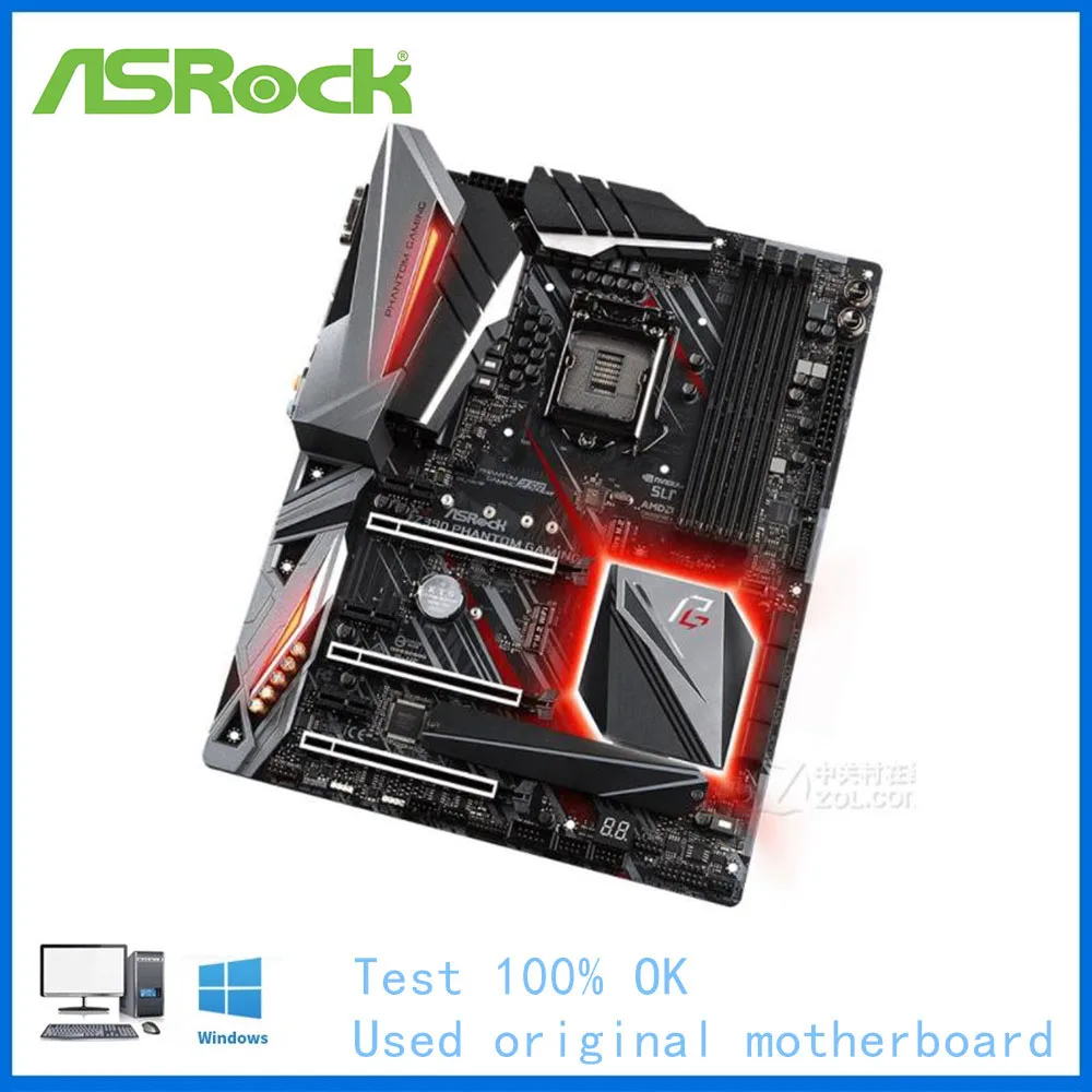 For ASRock Z390 Phantom Gaming 6 Computer Motherboard LGA 1151 DDR4 Z390 Desktop Mainboard Used Core i5 9600K i7 9700K Cpus