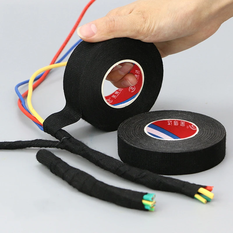 15 Meters Heat-resistant Adhesive Cloth Fabric Tape For Car Auto Cable Harness Wiring Loom Protection Electrical Insulation Tape