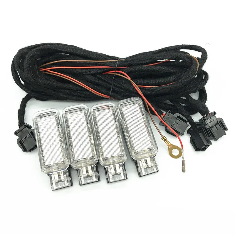 Car interior halogen Lamp footwell light wiring harness For Audi A3 S3 A4 A5 A6 A7 A8 Q3 Q5 TT Seat Leon Ibiza Toledo vw Bora