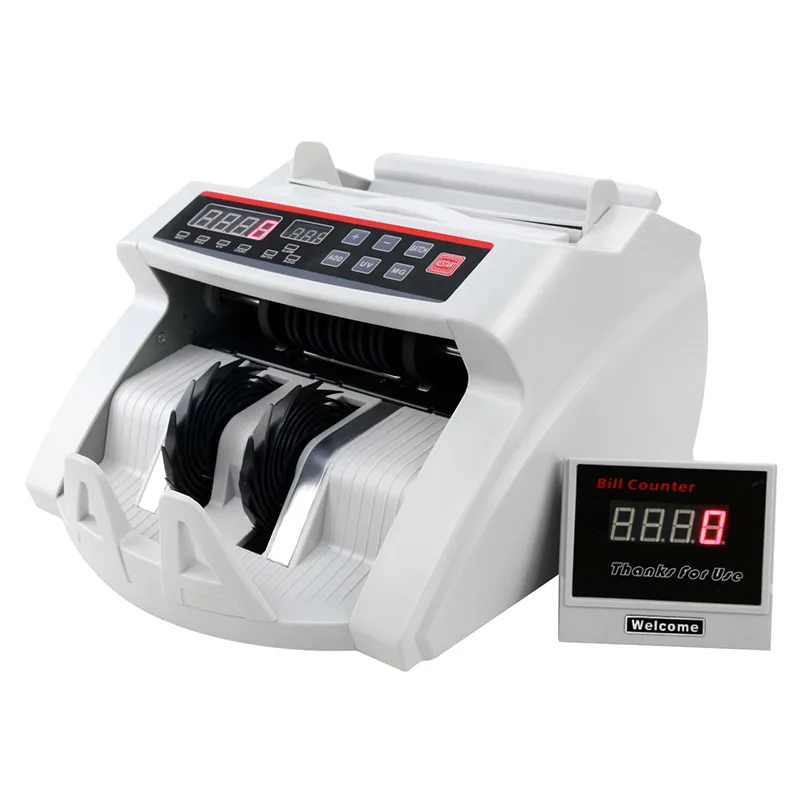 Money Bill Counter 1000 PCS/min 80W Currency Cash Counting Machine UV MG Counterfeit Detection with LED Display