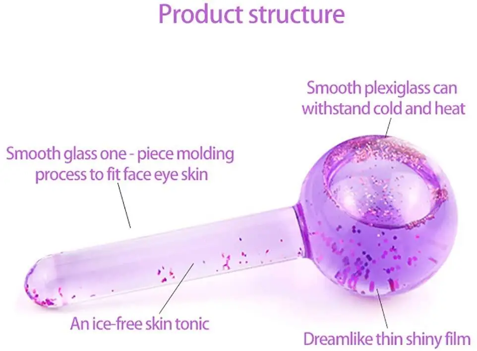 Grande boule de cristal pour le visage, boîte de 2 pièces, énergie de beauté, Hockey sur glace, refroidissement, Globes de glace, vague d'eau, Massage du visage et des yeux, soins de la peau