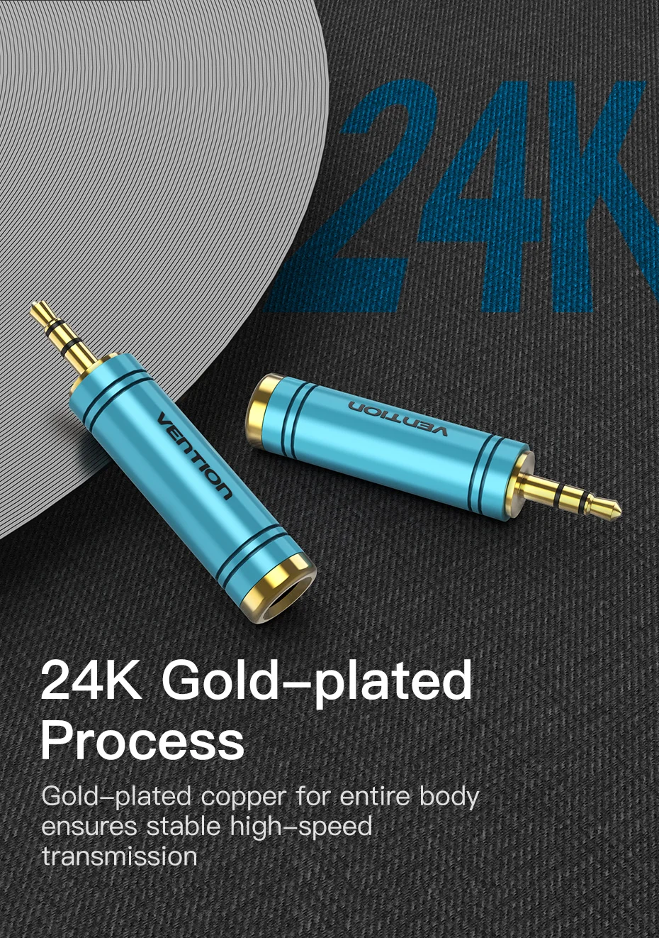 Vention 3,5 auf 6,5 mm Mikrofon-Audiostecker für Verstärker, Lautsprecher, AUX-Kabel, 3,5 mm Klinke auf 6,35 mm Adapter für E-Gitarre – Detail 7