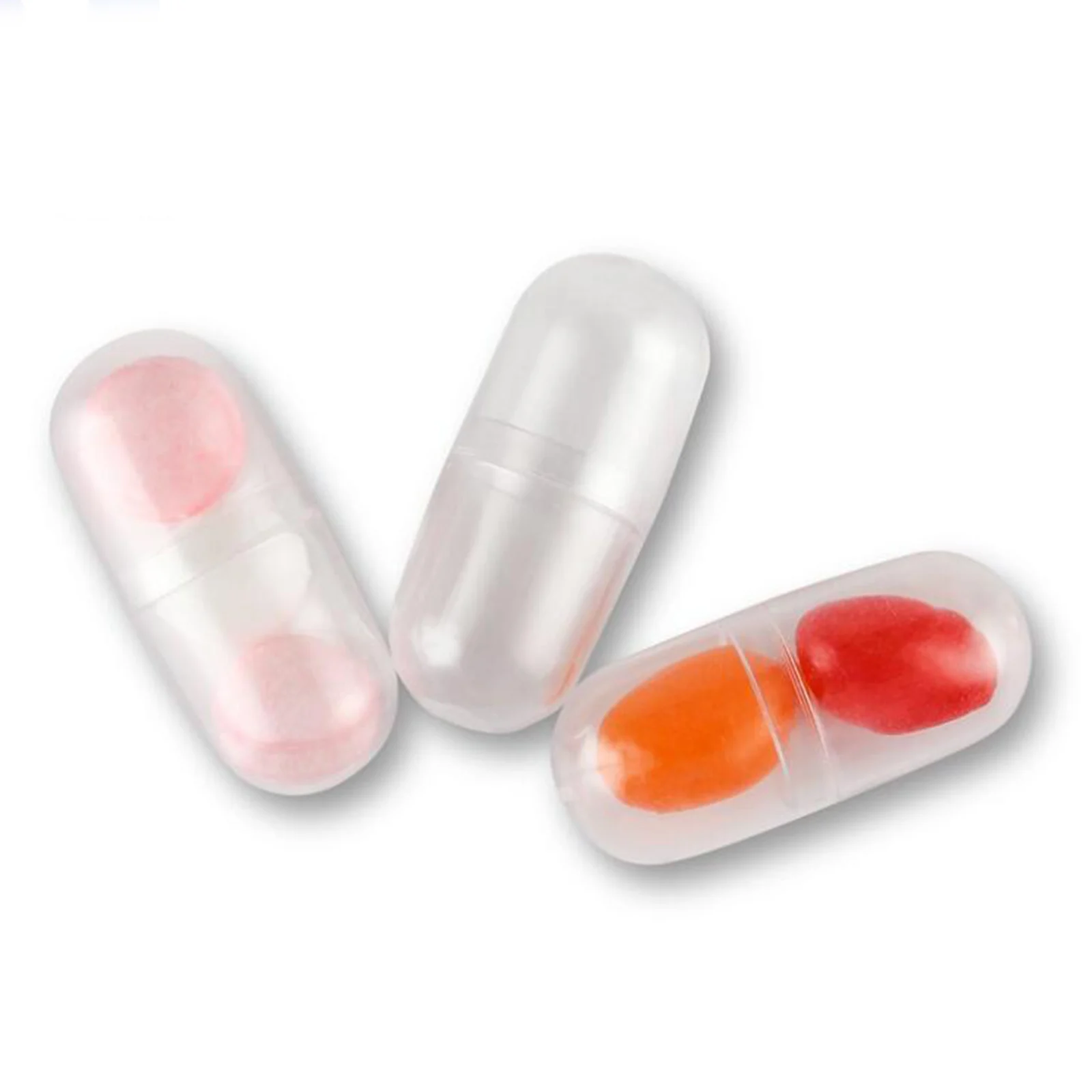 Set of 100 Mini Empty Clear Capsule for Lipstick Cosmetic DIY Containers Mini Plastic Empty Hollow Capsule Pill Case