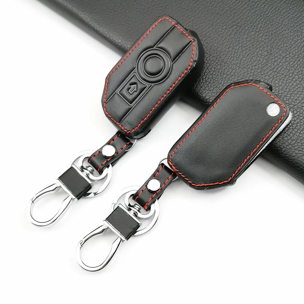 Carrying Leather Key Case Cover For BMW Motorcycle F750GS F850GS K1600GT R1200GS LC ADV R1250GS ADV 2 Buttons Dust Collector