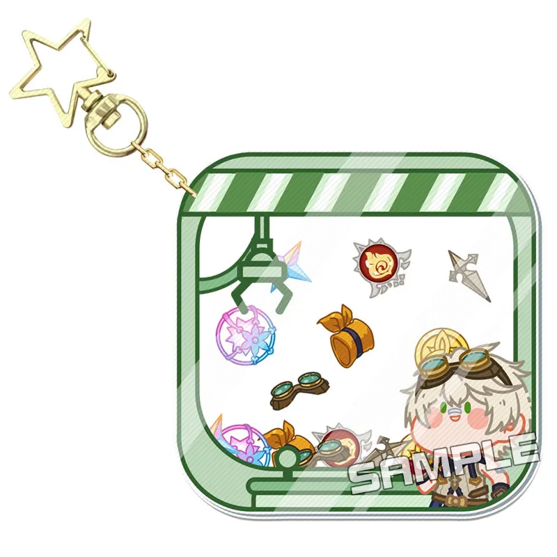 Anime Genshin Impact Kujo Sara THOMA Bennett Yae Miko Acrylic Keychain Shake Pendant Cartoon Keyring Cosplay