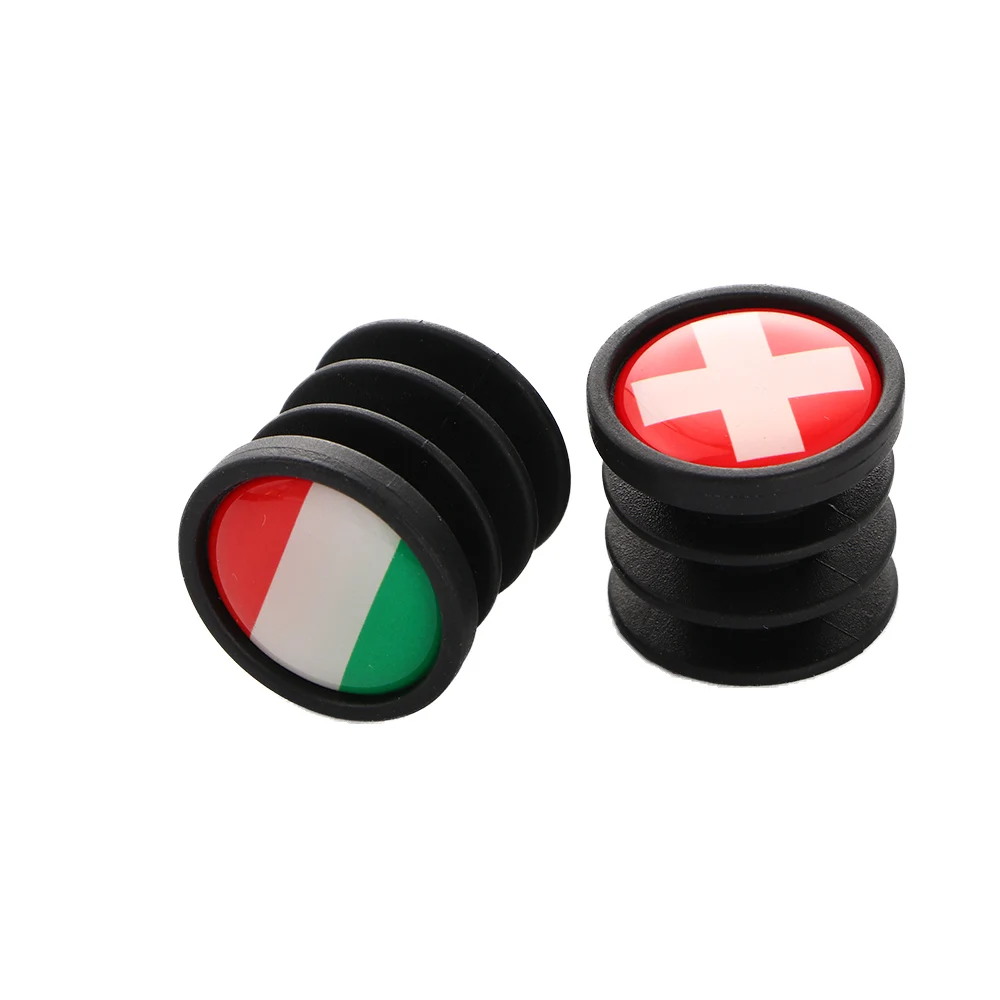 1 Pair National Flag Bike Handlebar Plugs MTB Mountain Road Bike Bicycle Grips End Cap