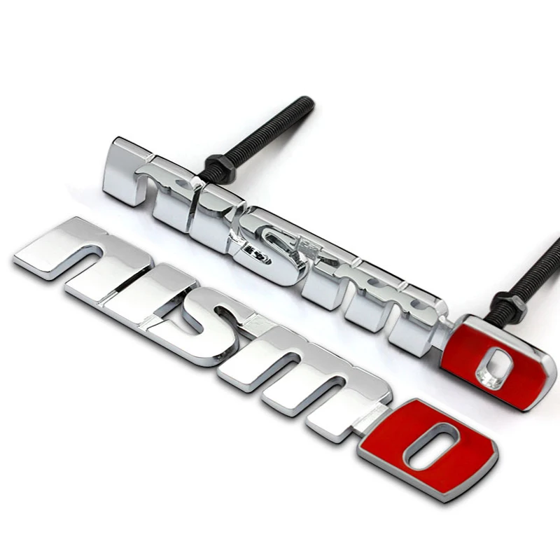 Car Grille Emblem Sticker Badge Exterior Tuning Accessories 3D Metal Decal For Nissan Nismo Tiida Teana GTR 350Z 370Z 240SX ECT