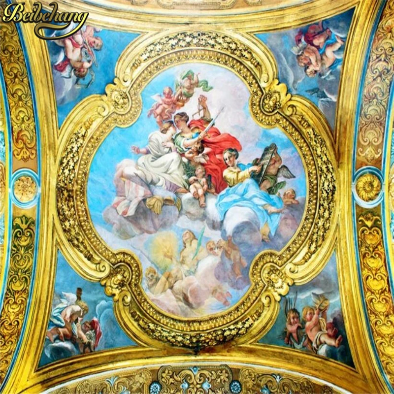 Custom photo wallpaper wall sticker wall paper home decor European art painting ceiling roof 3d mural wallpapers for living room